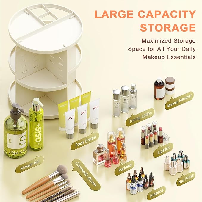 Rotating makeup organizer, 360 spinning