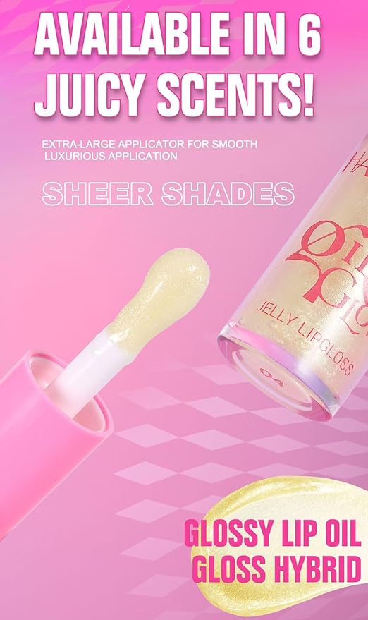 Beauty Glazed Big Brush Head Lip Oil, Ultra-Hydrating & Nourishing, Smooth Glossy Finish Lip Glow Oil, Shiny and Vegan Tinted Lip Gloss, Non-Sticky Formula (1, 02# Shiny)