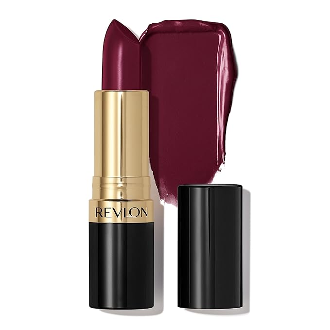 Revlon Super Lustrous Lipstick, Creamy Formula For Soft, Fuller-Looking Lips, Moisturized Feel, 477 Black Cherry, 0.15 oz