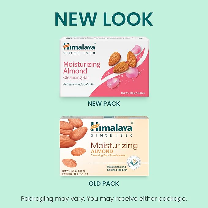 Himalaya Moisturizing Almond Cleansing Bar, Face and Body Soap for Soft Skin, 4.41 oz, 12 Pack
