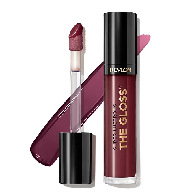 Revlon Super Lustrous Lip Gloss, Non-Sticky, Hydrating, High Shine Finish, 265 Black Cherry, 0.13 oz