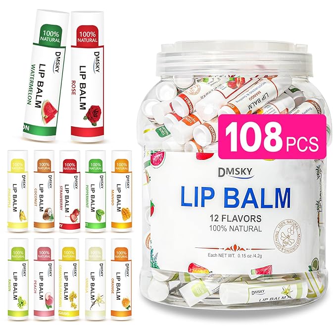 DMSKY Lip Balm Bulk 108 Pack,