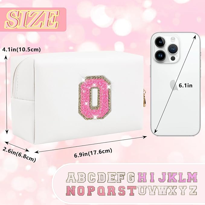 Personalized initial letter makeup bag,