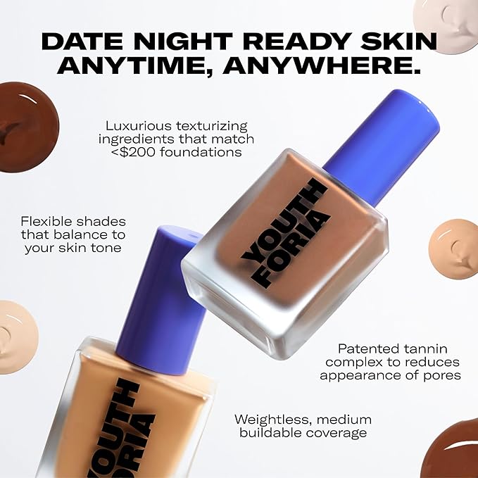 Youthforia Date Night Skin Tint Serum Foundation, Light-Medium - Neutral