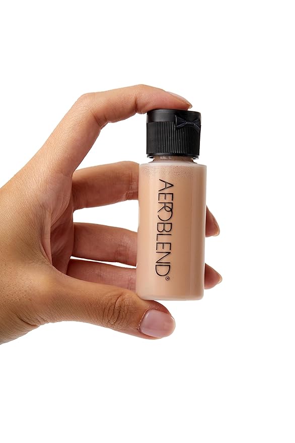 AEROBLEND Airbrush Foundation Makeup (N25) Professional, Water-Based, Buildable, skin types, 1 oz