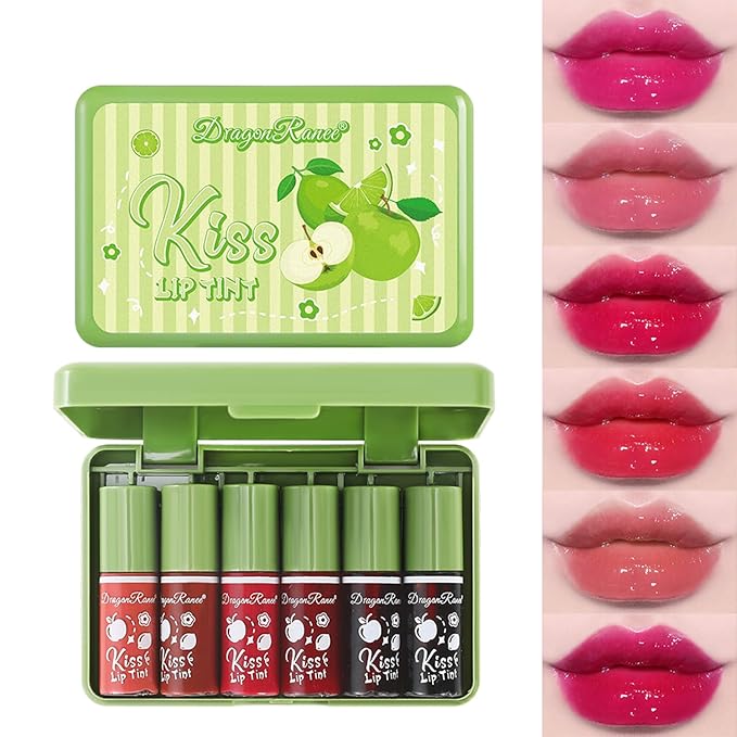6 Colors Lip Tint Stain Set, Korean Velvet Lip