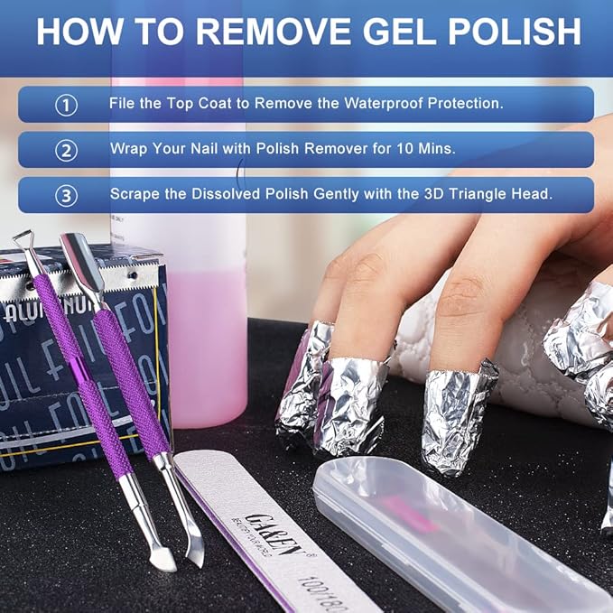 2PCS Metal Deep Purple Cuticle