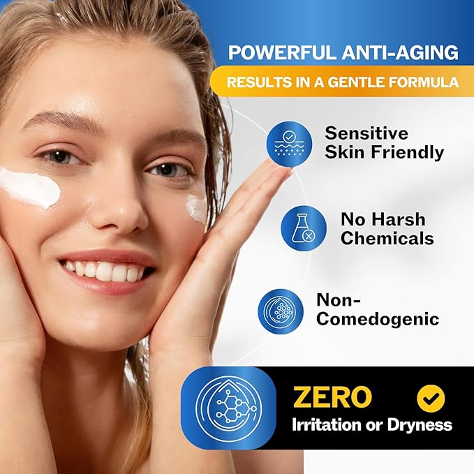 LilyAna Naturals Retinol Cream - Anti-Aging Moisturizer for Face & Neck, Made in USA, Wrinkle Reduction - 1.7oz, 2 Pack