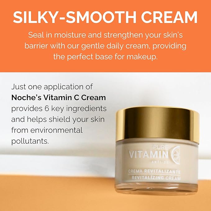 Noche Y Dia Vitamin C Face Cream - Hydrating, Lightweight, Non-Greasy Moisturizer for All Skin Types - Anti-Aging Formula for Fine Lines, Wrinkles & Even Skin Tone - 60mL (2.04 fl oz)