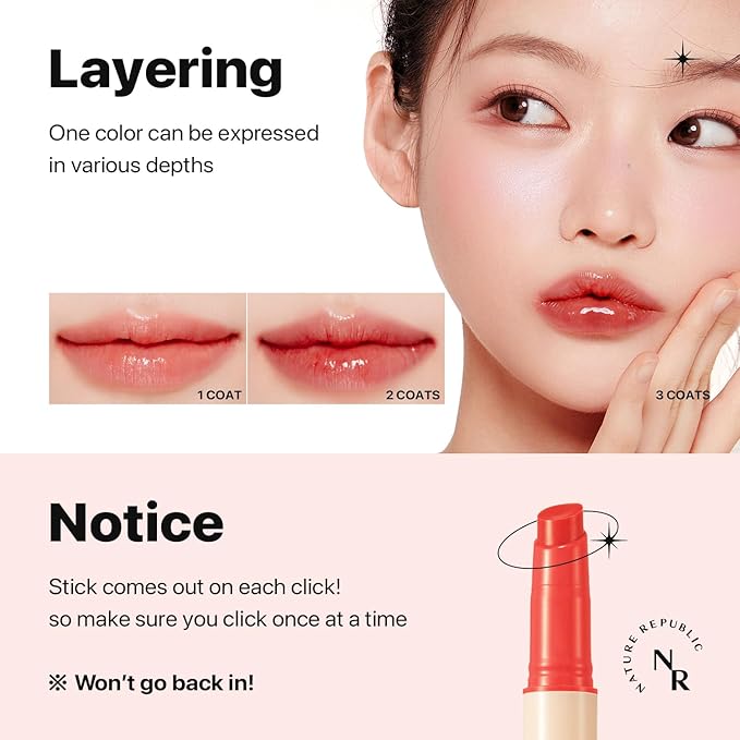 Nature Republic HONEY MELTING LIP (10 PEACH) SOFT LIP STICK, Hydrating Gloss, Moisturizing balms, Sheer tint, Shine & Glowy Finish, korean make up