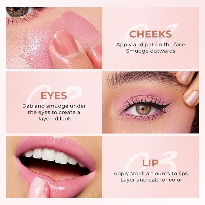 Jolilab Blush Makeup Color Changing Blush Palette Cream Lips