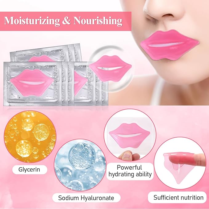 28 PCS Lip Mask,Collagen Crystal Lip Lips