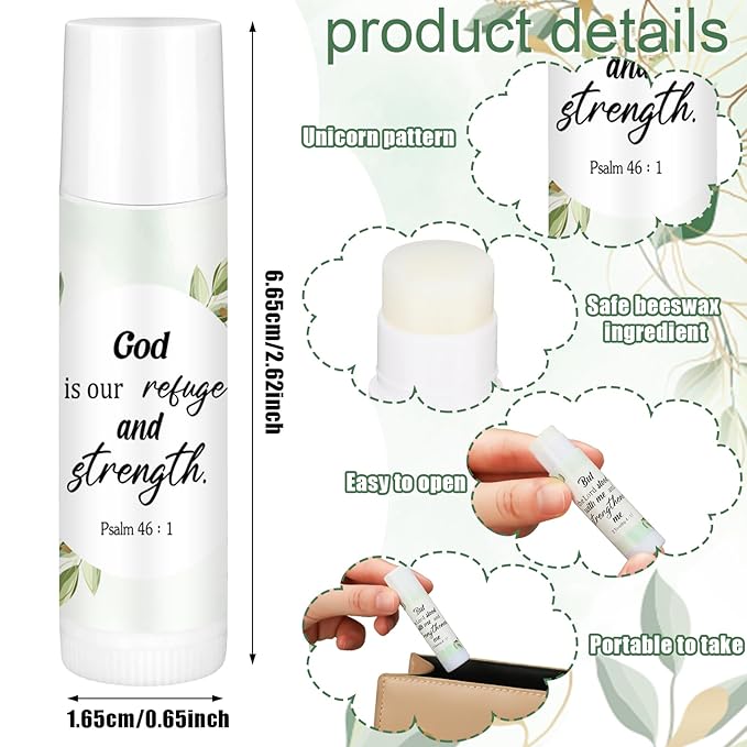 50 Pcs Bible Verse Lip Balm God