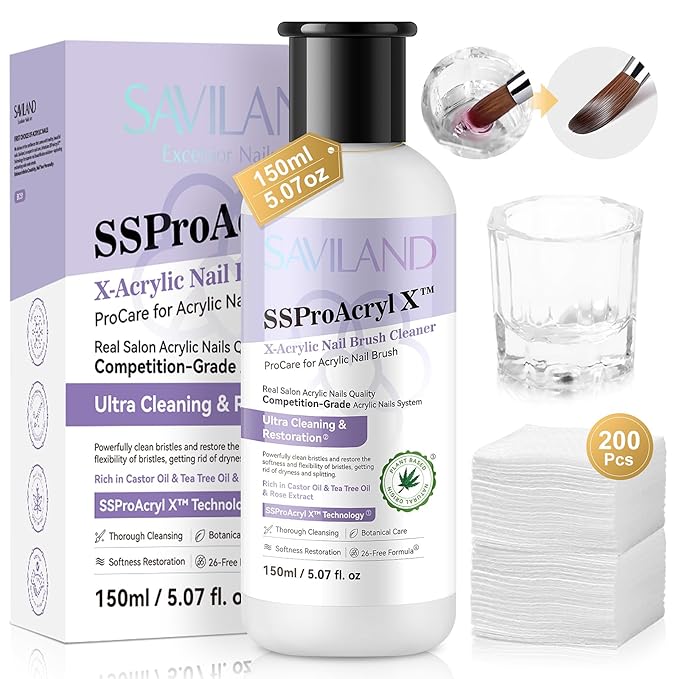 SAVILAND Acrylic Nail Brush Cleaner: