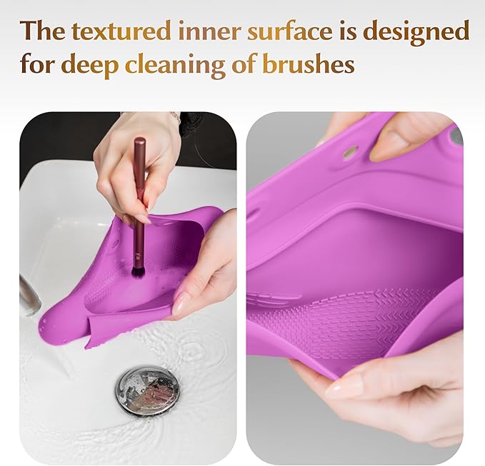 Silicone makeup brush holder, travel