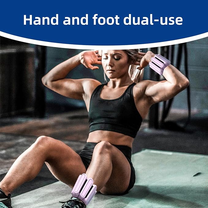 GLEAP Wearable Ankle & Wrist Weights for Women 2LB Silicone 2(1LB Each),