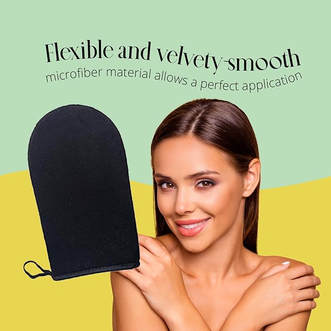 Skinerals Self Tanning Mitt, Premium Microfiber Self Tanner Applicator for Back & Body, Ultra Soft Double-Sided Self-Tan Mitt, Reusable & Washable Tanning Lotion Applicator Mitts