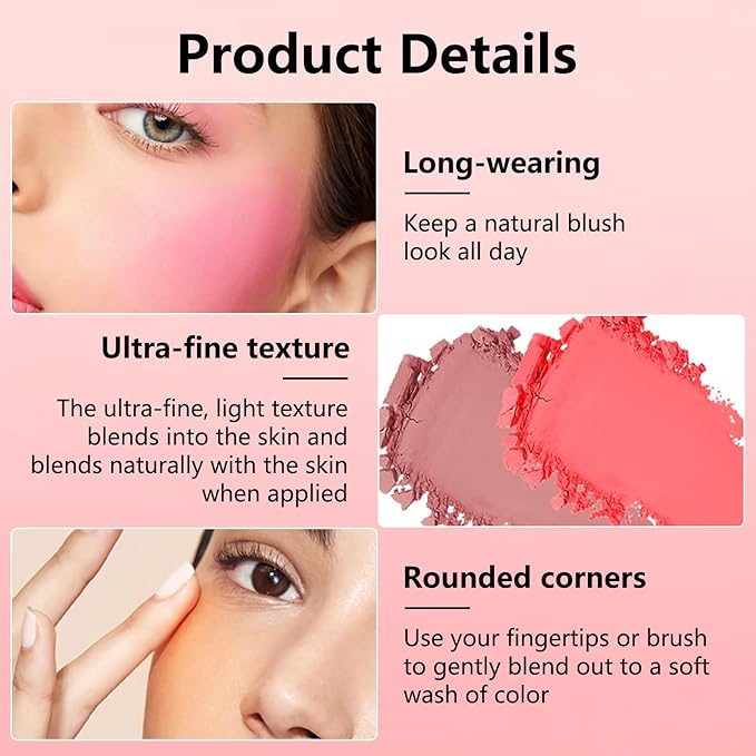 Embossed Blush, Palette Pink Dark Powder Blush Palette