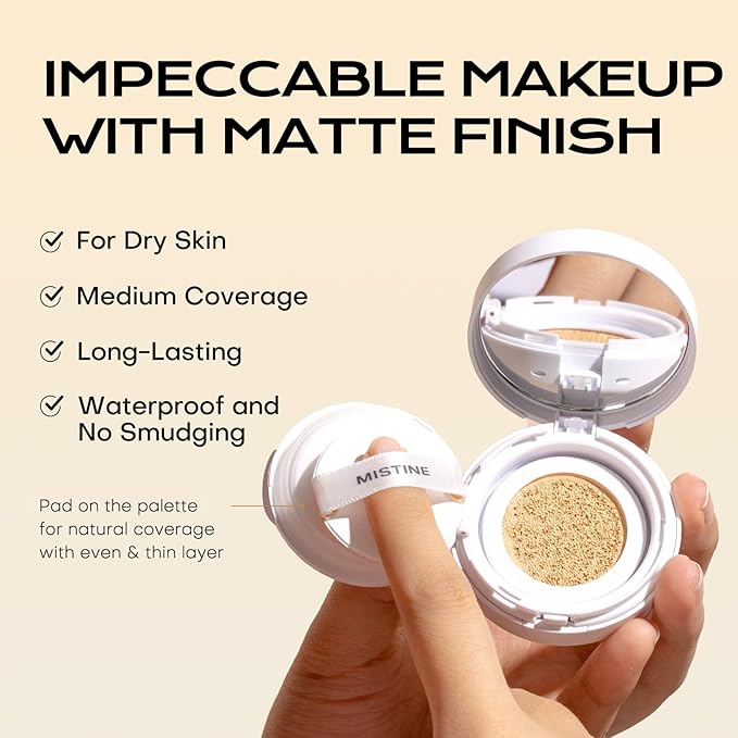 MISTINE Tavel Size Air Cushion Foundation Glow Hydrating Fair Ivory