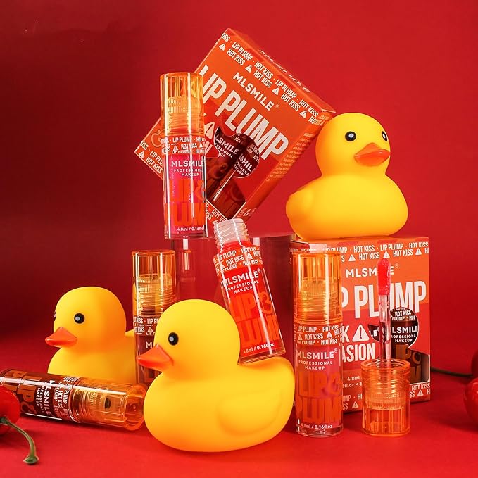 3 Colors Duck Lip Plumper Gloss, Glitter Shine Primer Lip Tint Korean Clear Plumping Lip Gloss, High Pigment No Sticky Lip Gloss, Lip Plumper Gloss Make Lips Fuller(Set B)