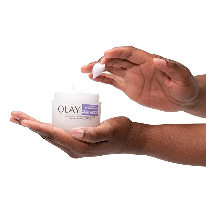 Olay Deep Moisture Slugging Mask with Shea Butter, Fragrance Free, 3.4 oz