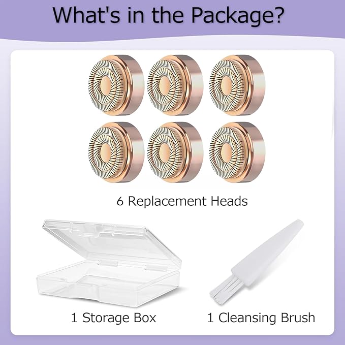 Gen 2 Replacement Heads for Flawless Facial Hair Remover, Shaver Pro Replacement Blades Heads Compatible with Finishing Touch Flawless Hair Removal for Woman Face,As Seen on TV.(6 Pack)