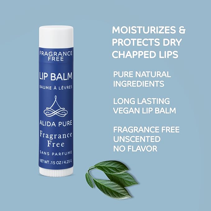 Fragrance Free Lip Balm, Vegan Lip Lips