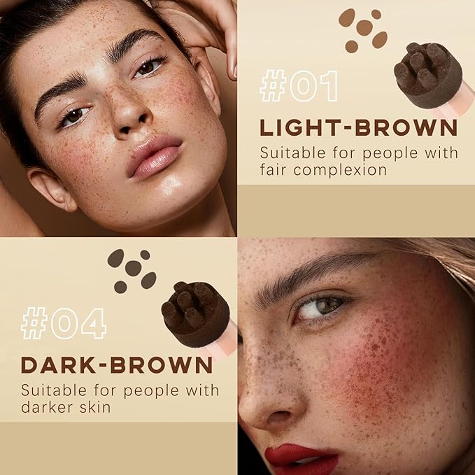 2 Colors Freckle Stamp Pen, Natural Like Freckle #Light&Dark Brown