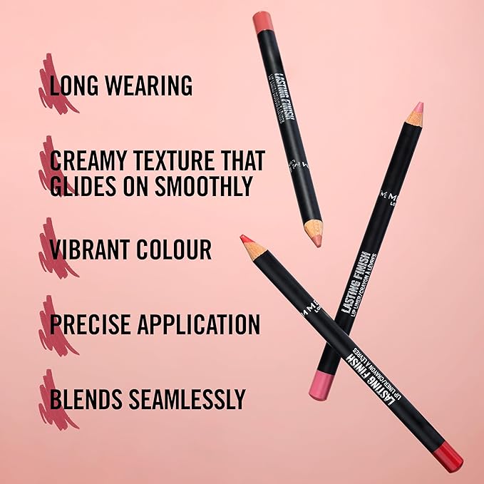 Rimmel Lasting Finish 8HR Soft Lip Liner Pencil - Vibrant, Blendable Formula to Lock Lipstick in Place for 8 Hours - 725 Tiramisu, .04oz