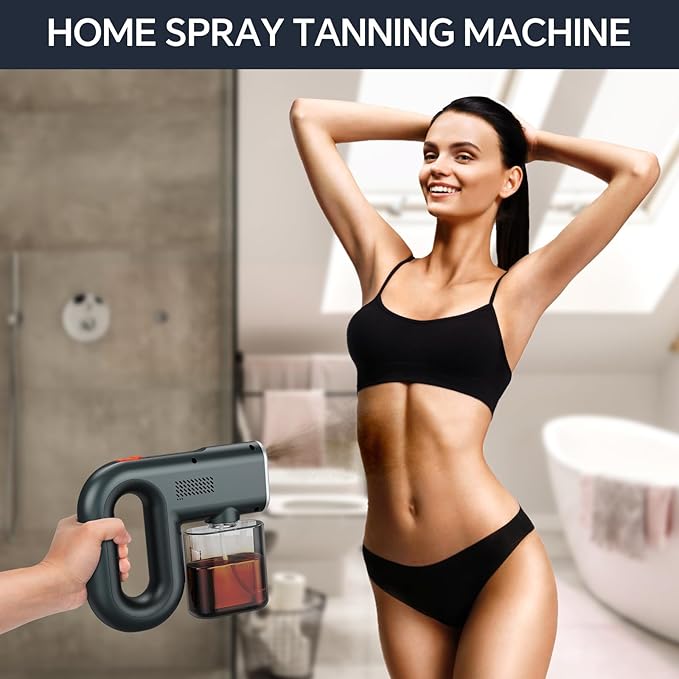 Cordless Spray Tan Machine, Rechargeable Spray Tan Gun Self Tanners Professional Mobile Spray Tan Airbrush Machine for Beach Tan Home DIY Spray Tan Travel Salon Self Tanner