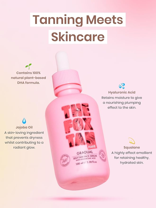 The Fox Tan Sunkissed Duo Bundle, Self-Tanning Face Serum & Body Lotion For Natural Streak-Free Tans, Vegan & Cruelty Free, 100mL + 300mL (2 Products)