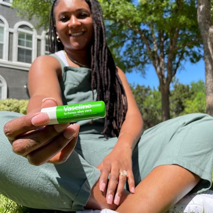 Vaseline Lip Therapy Variety 4-Pack – Original + Aloe Vera Moisturizing Lip Balm with Vitamin E, 0.16 Oz Ea