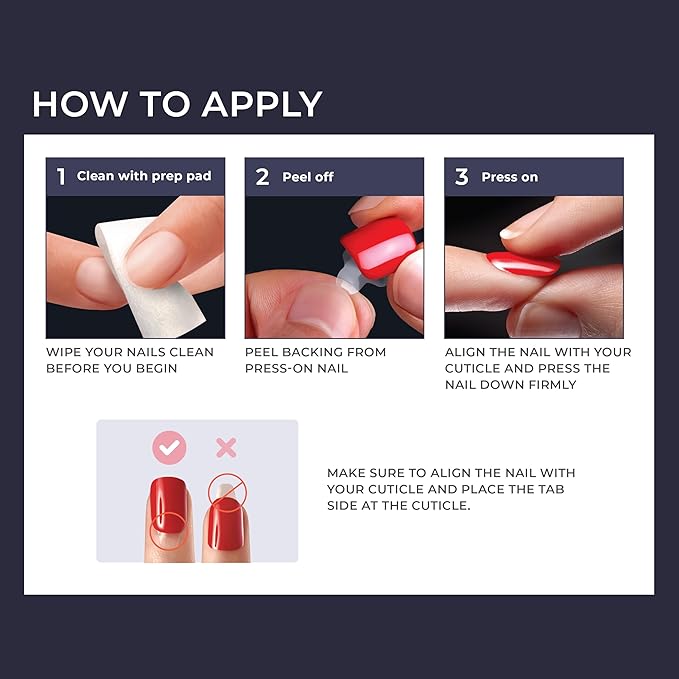 KISS imPRESS No Glue Mani Press On Nails, Design, 'No Other', Red, Short Size, Squoval Shape, Includes 30 Nails, Prep Pad, Instructions Sheet, 1 Manicure Stick, 1 Mini File
