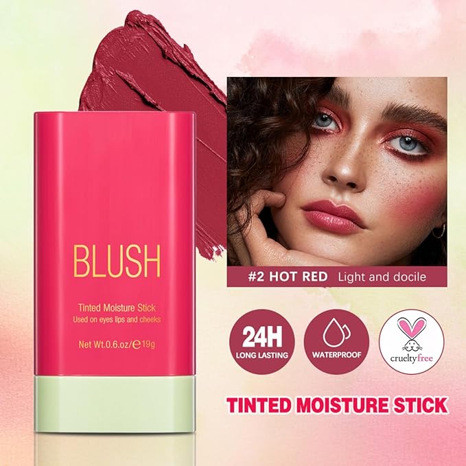 Blush Stick, Cream Blush Stick for Cheeks &