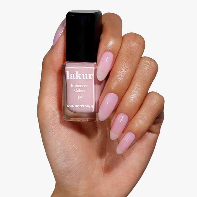 LONDONTOWN lakur Nail Polish - Chip-Resistant, Non-Toxic, Conditions & Hydrates Nails | Glossy Neutral Magnolia Haze Creme, 0.40 fl oz