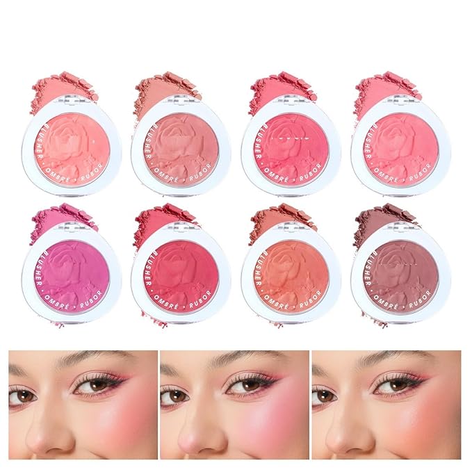 MAEPEOR Matte Face Blush 8 Colors Lightweight Natural (Color 04)
