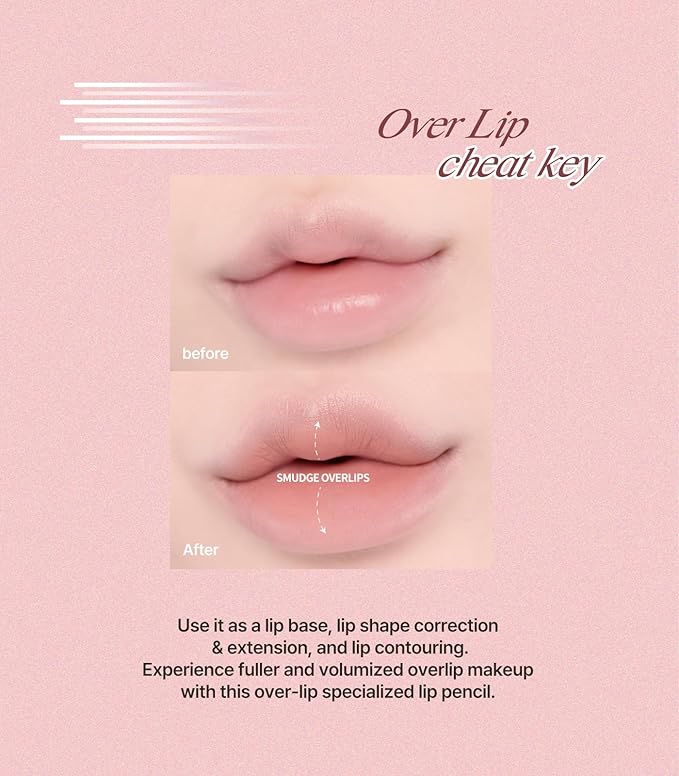Heart Percent Dote On Mood Lip Pencil, Long-Lasting Creamy Lip Crayon Smooth Color Liner Retractable Lipstick Pencil 0.8g, #07. Dry Rose