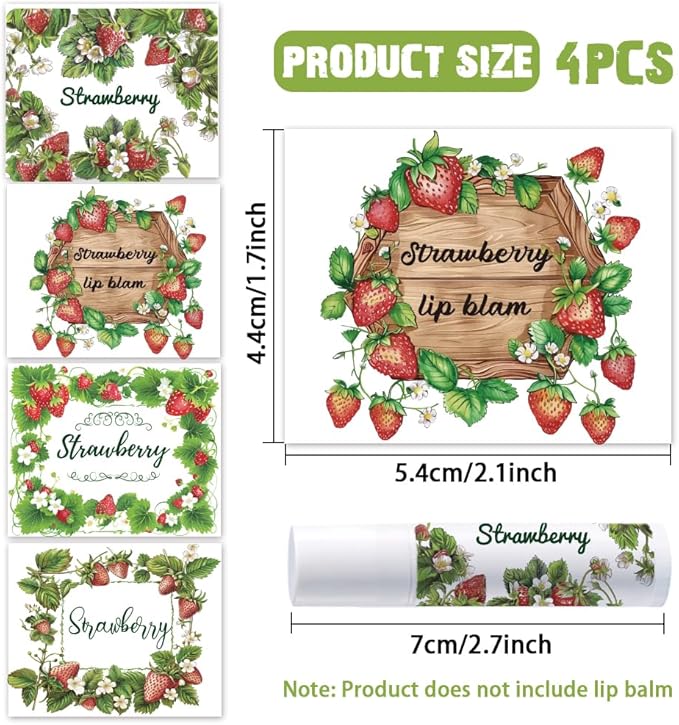 OLYCRAFT 100Pcs Self-Adhesive Lip Balm Tag