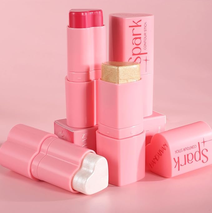 Heart Blush Stick, Matte Rouge Stick, Cheek Contour (02#, 0.) 21 OZ