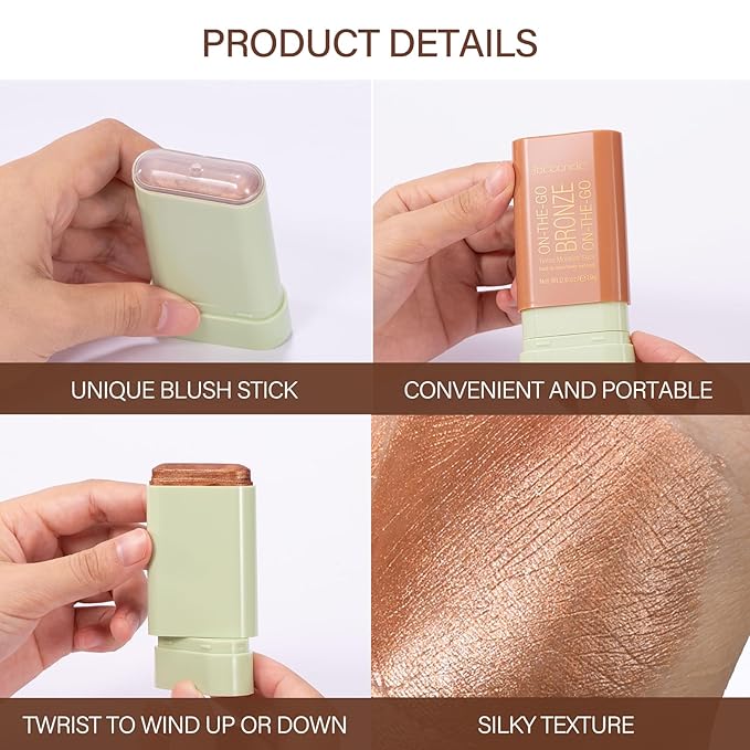 Cream Bronzer Stick,Contour Stick Facial Contouring Stick,Long Lasting