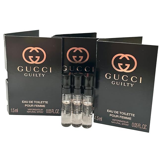 Gucci Guilty Sample Perfume Women Sample EDT Spray 1.5 ml / 0.05 oz Small travel size - set of 3