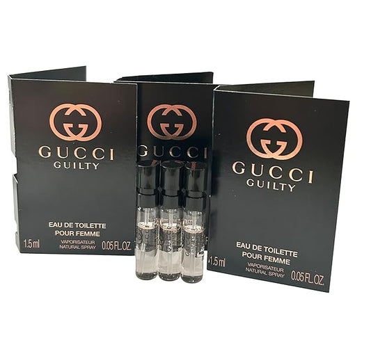 Gucci Guilty Sample Perfume Women Sample EDT Spray 1.5 ml / 0.05 oz Small travel size - set of 3