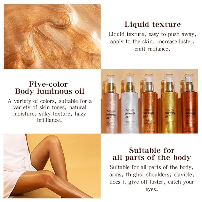 MAEPEOR Shimmer Body Luminizer 5 Colors Moisturizing Glow 80ML