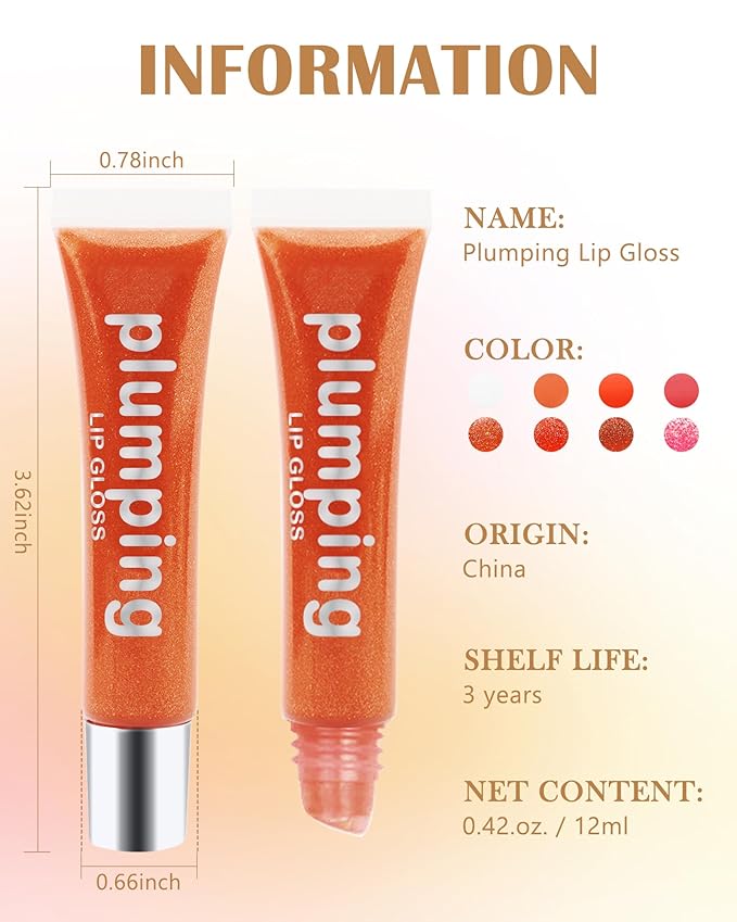 Hydrating Lip Glow Oil-3Pcs Tinted Plumping Lip Oil Lip Plumper, Moisturizing Smooth Lipgloss for Lip Care, Glossy Finish Clear Tint Shiny and Vegan Juicy Lip Gloss,Nourishing Non-Sticky Formula-Set C