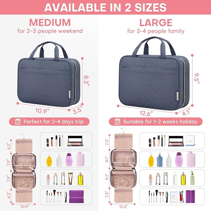Travel toiletry bag for women,