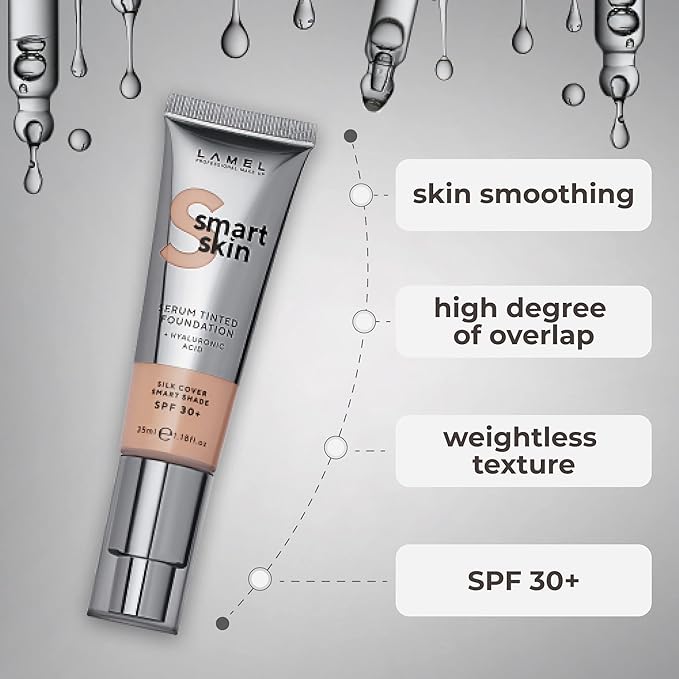 LAMEL Smartskin Serum Tinted Foundation - Hydrating & 404-1,18 fl.oz