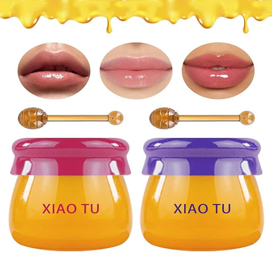 2PCS Lip Balm Honey Pot,Moisturizing Lip