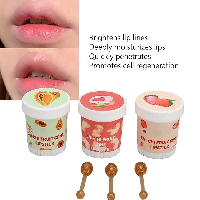 Lip Balm Cute, 3pcs Cute Ice Moisturizing
