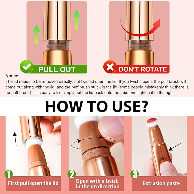 Blush Beauty Wand, Matte Face Blush with Cushion