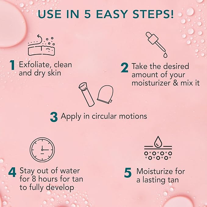 Self Tanning Drops - USA Made with Natural & Organic Ingredients, Medium Face Tanning Drops to Add to Lotion, Moisturizing Bronzing Drops for Face & Body, Toxin Free Face Tanner for Fake Tan